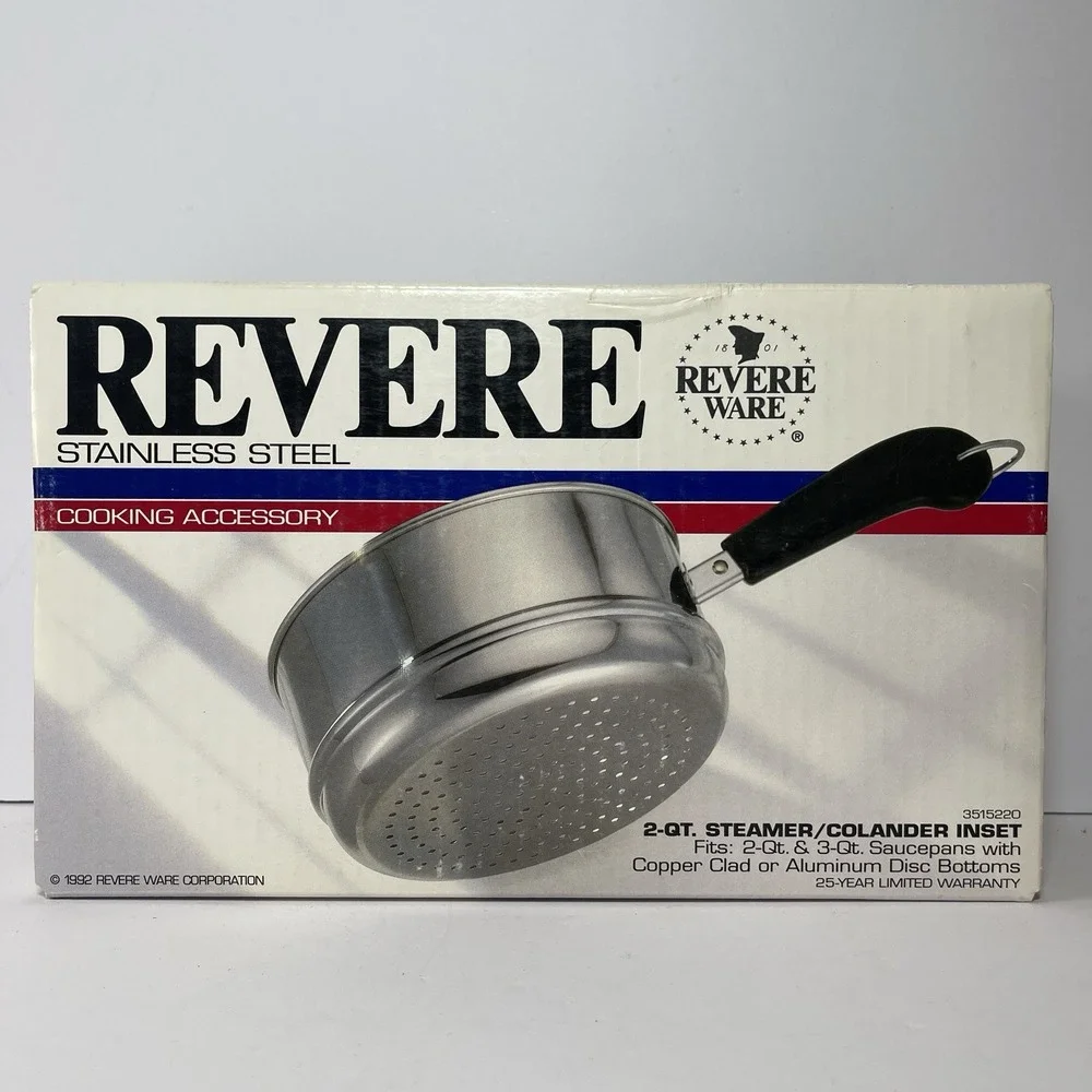 Revere Ware 2 Qt Stainless Steel Steamer/Colander Inset New In Box #3515220 1992